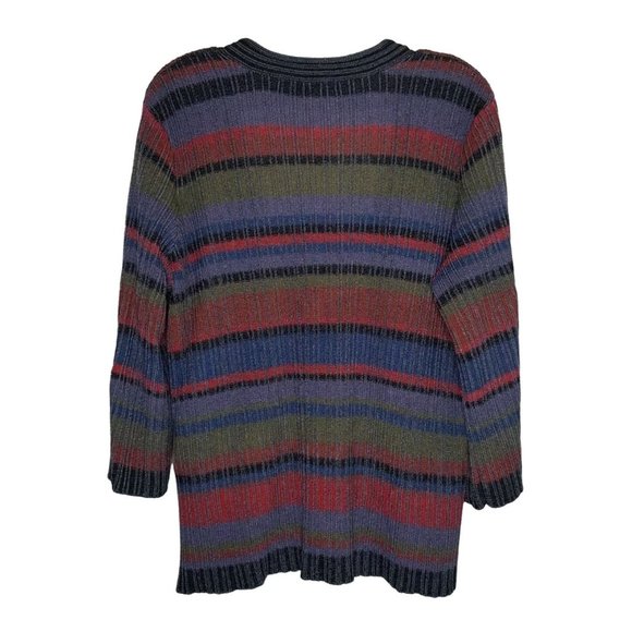 Coldwater Creek Sz L 14 16 Sweater Cardigan Ribbed Knit Flyaway Sweater Jacket - Picture 3 of 6